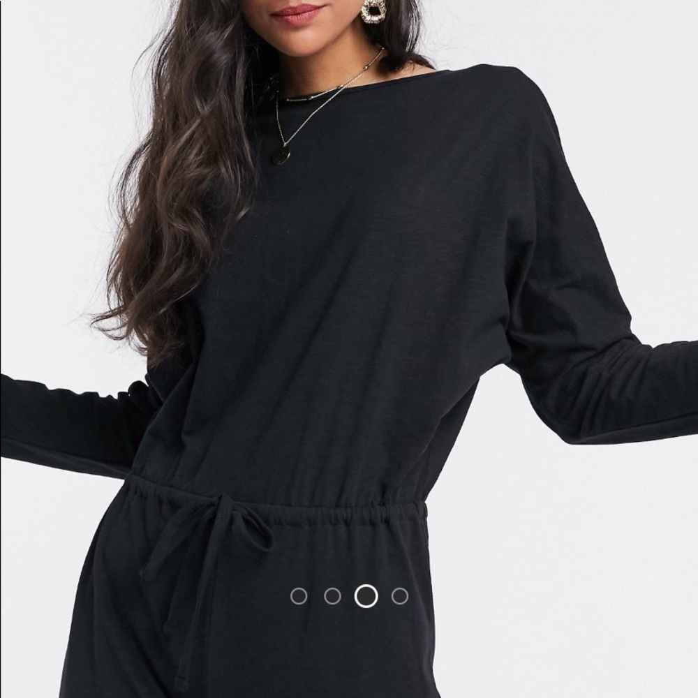ASOS jersey slub tie waist casual jumpsuit - Picture 2 of 6